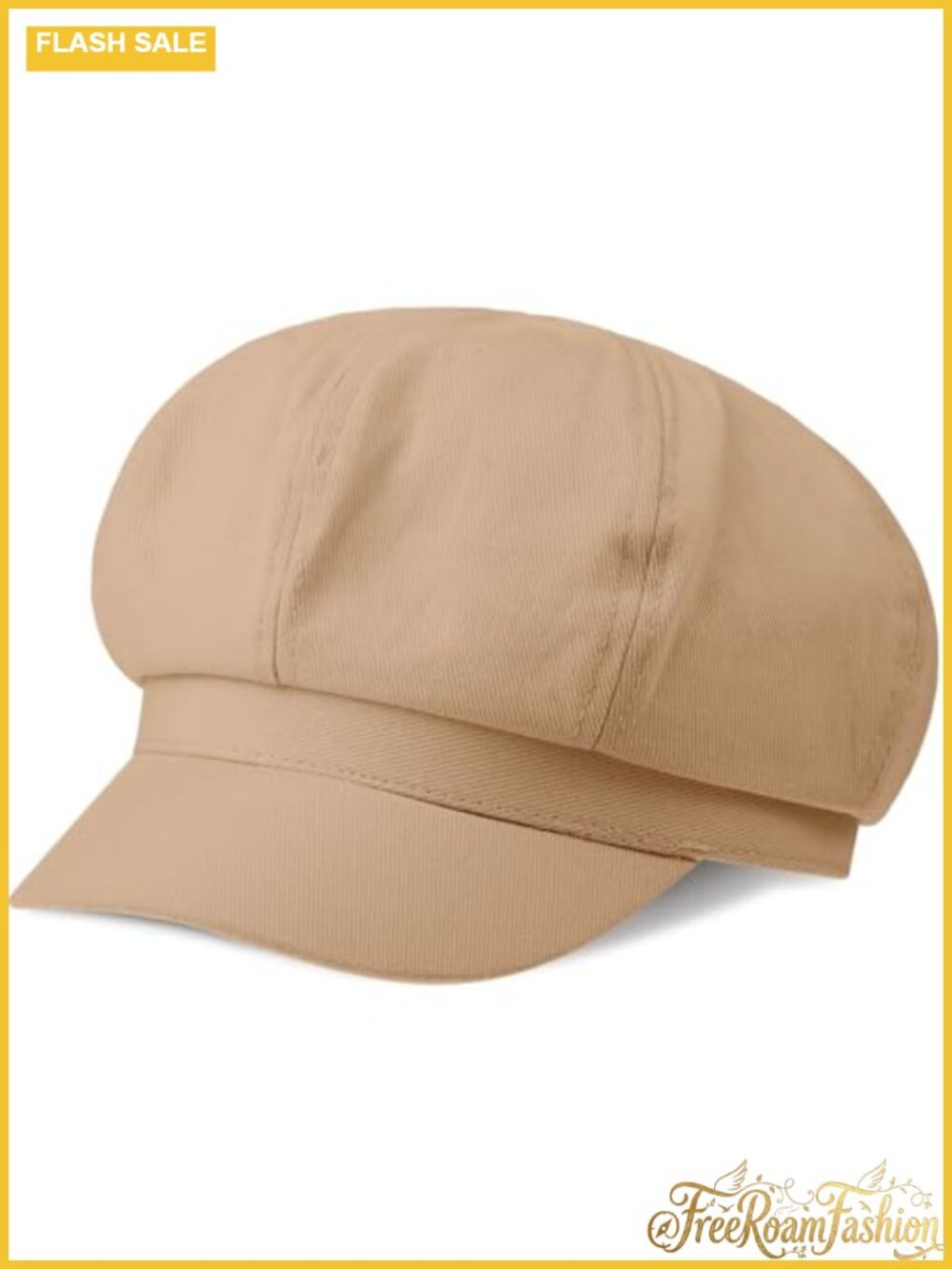 Women's Newsboy Cap Soft Cotton Linen 8-Panel Vintage Cabbie Hat with Visor